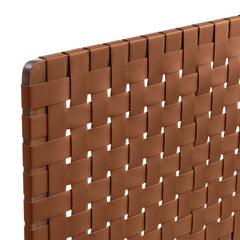 Sparta Walnut/Brown Weave Vegan Leather King Headboard - Ornate Home
