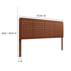Sparta Walnut/Brown Weave Vegan Leather King Headboard - Ornate Home