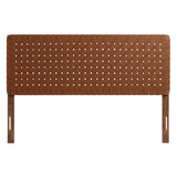 Sparta Walnut/Brown Weave Vegan Leather Queen Headboard - Ornate Home