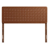 Sparta Walnut/Brown Weave Vegan Leather Queen Headboard - Ornate Home