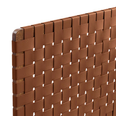 Sparta Walnut/Brown Weave Vegan Leather Queen Headboard - Ornate Home