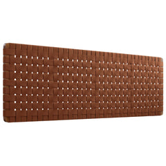 Sparta Walnut/Brown Weave Wall-Mount Vegan Leather King Headboard - Ornate Home