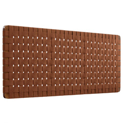 Sparta Walnut/Brown Weave Wall-Mount Vegan Leather Queen Headboard - Ornate Home