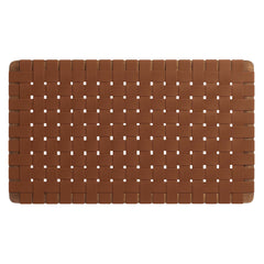 Sparta Walnut/Brown Weave Wall-Mount Vegan Leather Twin Headboard - Ornate Home