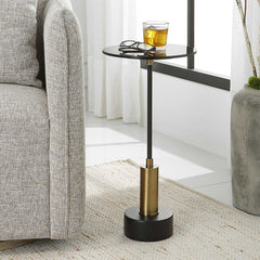Spector Black/Brass Modern Accent Table - Ornate Home