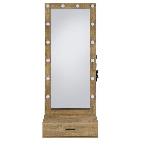 Spector Mango 1-drawer Lighted Full-Length Floor Mirror - Ornate Home