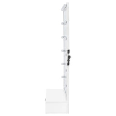 Spector White High Gloss 1-drawer Lighted Full-Length Floor Mirror - Ornate Home