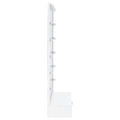 Spector White High Gloss 1-drawer Lighted Full-Length Floor Mirror - Ornate Home