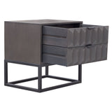Spectrum Smoke Grey 2-Drawer Accent Table - Ornate Home