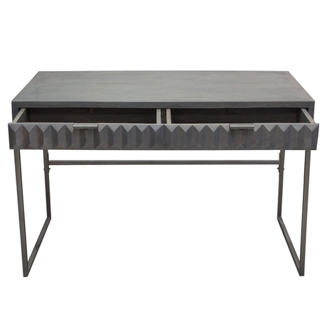 Spectrum Smoke Grey 2-Drawer Desk - Ornate Home