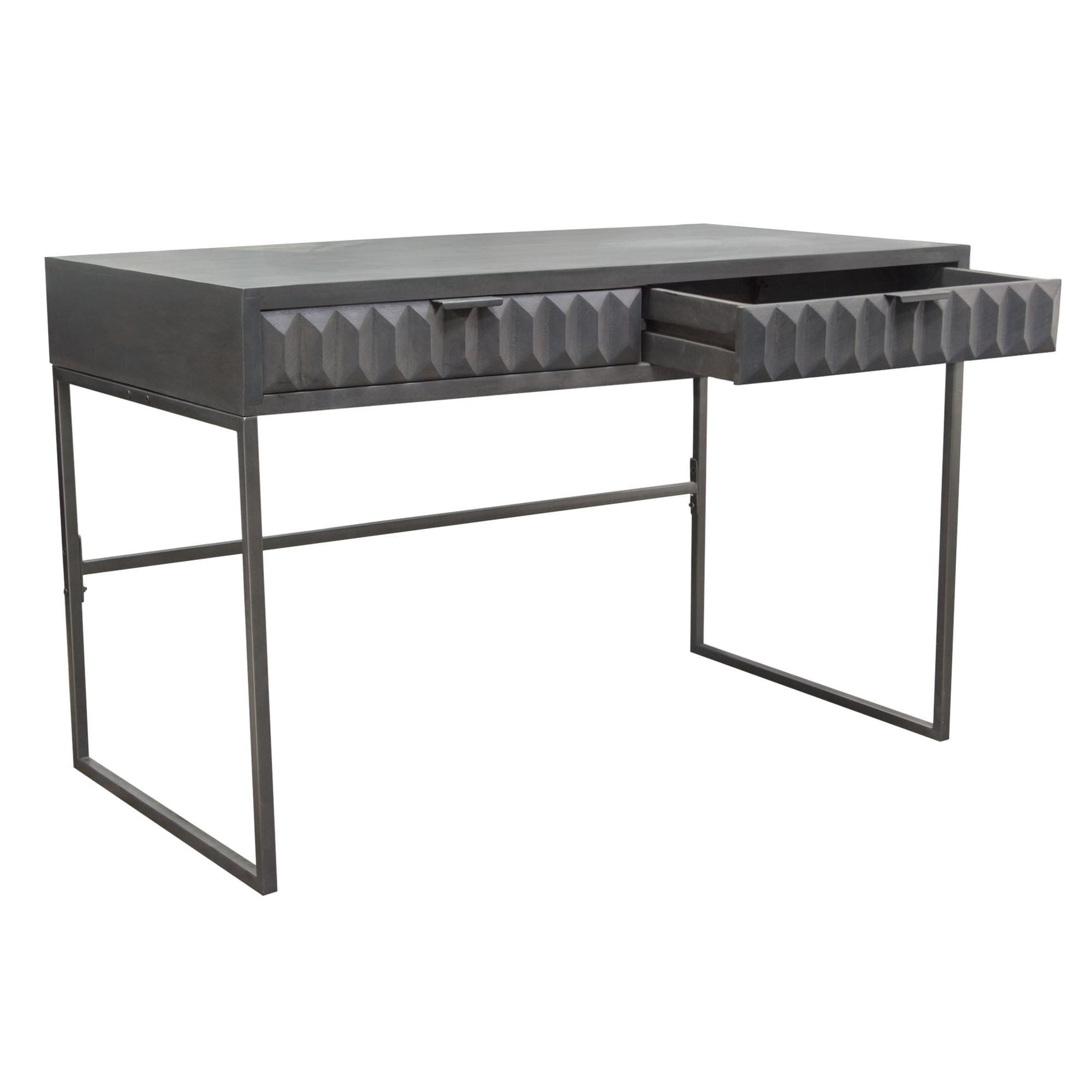 Spectrum Smoke Grey 2-Drawer Desk - Ornate Home