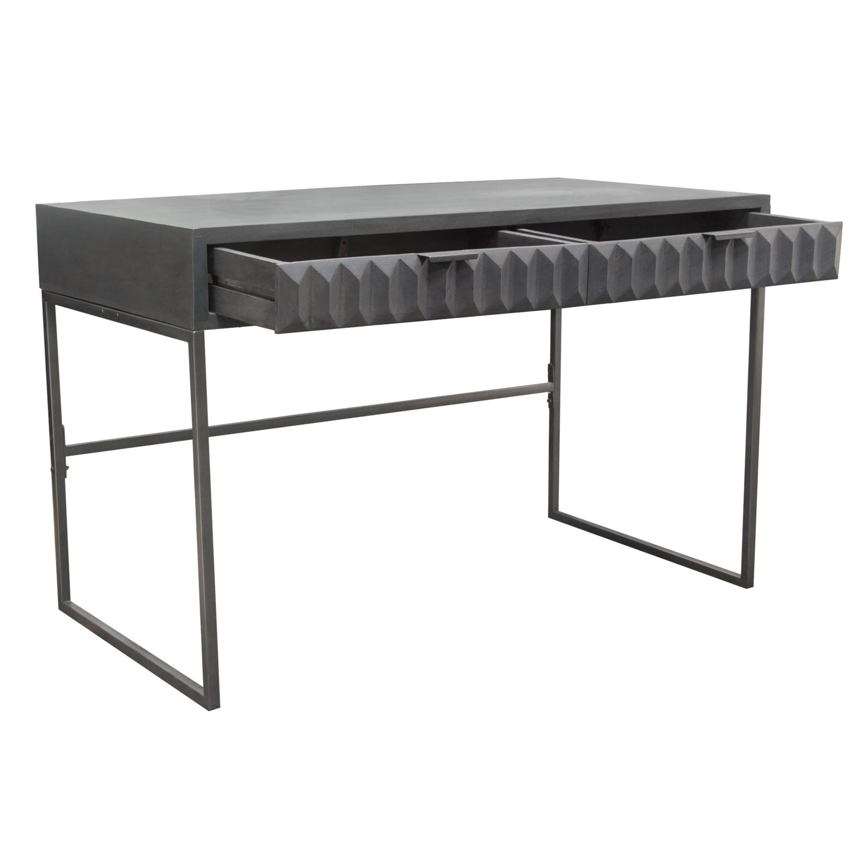 Spectrum Smoke Grey 2-Drawer Desk - Ornate Home