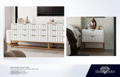 Spectrum White/Gold Wood Dresser - Ornate Home