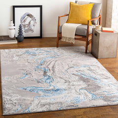 Speldhurst Blue Marble Rug - Ornate Home