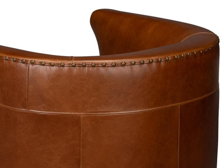 Spencer Brown Distilled Leather Swivel Chair - Ornate Home