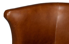 Spencer Brown Distilled Leather Swivel Chair - Ornate Home