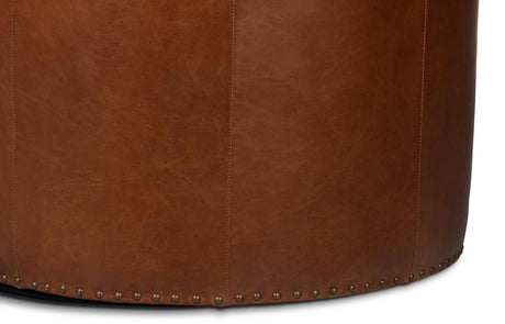 Spencer Brown Distilled Leather Swivel Chair - Ornate Home