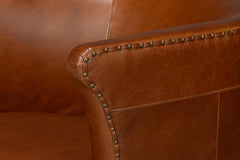 Spencer Brown Distilled Leather Swivel Chair - Ornate Home