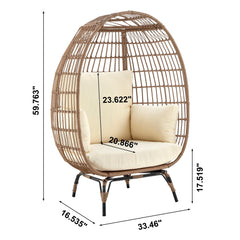 Spezia Patio Freestanding Egg Chair with Cream Cushions - Ornate Home