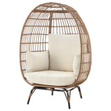 Spezia Patio Freestanding Egg Chair with Cream Cushions - Ornate Home