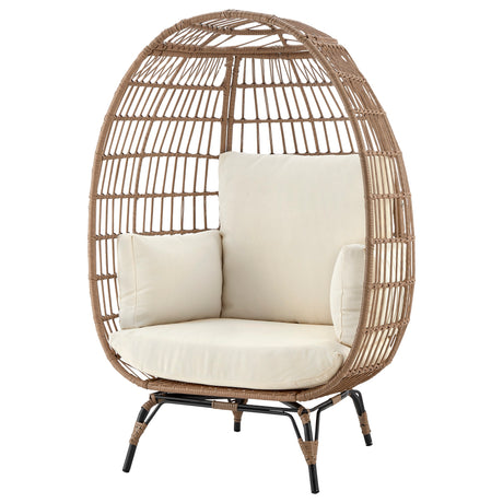 Spezia Patio Freestanding Egg Chair with Cream Cushions - Ornate Home