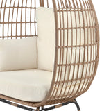Spezia Patio Freestanding Egg Chair with Cream Cushions - Ornate Home