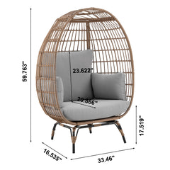 Spezia Patio Freestanding Egg Chair with Grey Cushions - Ornate Home