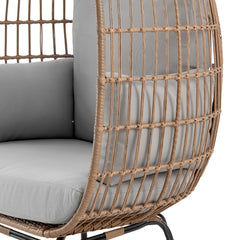 Spezia Patio Freestanding Egg Chair with Grey Cushions - Ornate Home
