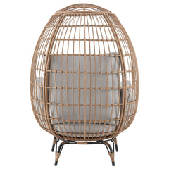 Spezia Patio Freestanding Egg Chair with Grey Cushions - Ornate Home