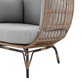 Spezia Patio Freestanding Egg Chair with Grey Cushions - Ornate Home