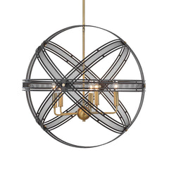 Spherical Brass/Bronze 5 Light Pendant - Ornate Home