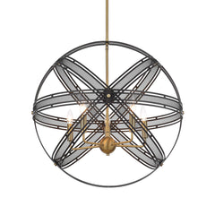 Spherical Brass/Bronze 5 Light Pendant - Ornate Home