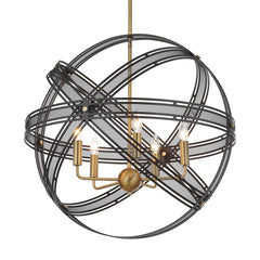 Spherical Brass/Bronze 5 Light Pendant - Ornate Home