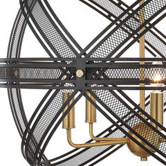 Spherical Brass/Bronze 5 Light Pendant - Ornate Home