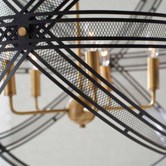 Spherical Brass/Bronze 5 Light Pendant - Ornate Home