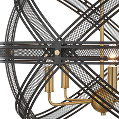 Spherical Brass/Bronze 5 Light Pendant - Ornate Home