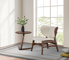 Spiez Walnut/Beige Accent Chair - Ornate Home