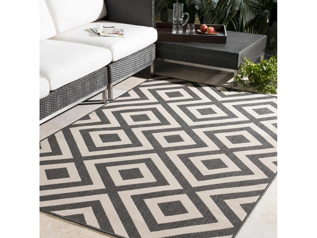 Spilsby Black Trellis Outdoor Rug - Ornate Home