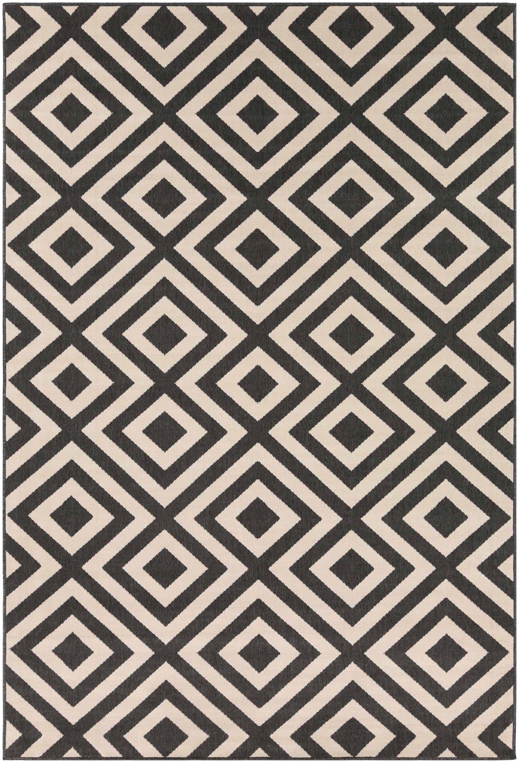 Spilsby Black Trellis Outdoor Rug - Ornate Home