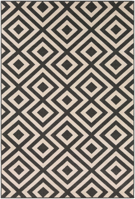 Spilsby Black Trellis Outdoor Rug - Ornate Home