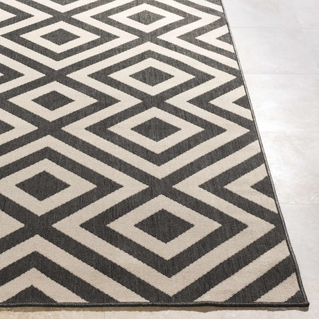 Spilsby Black Trellis Outdoor Rug - Ornate Home