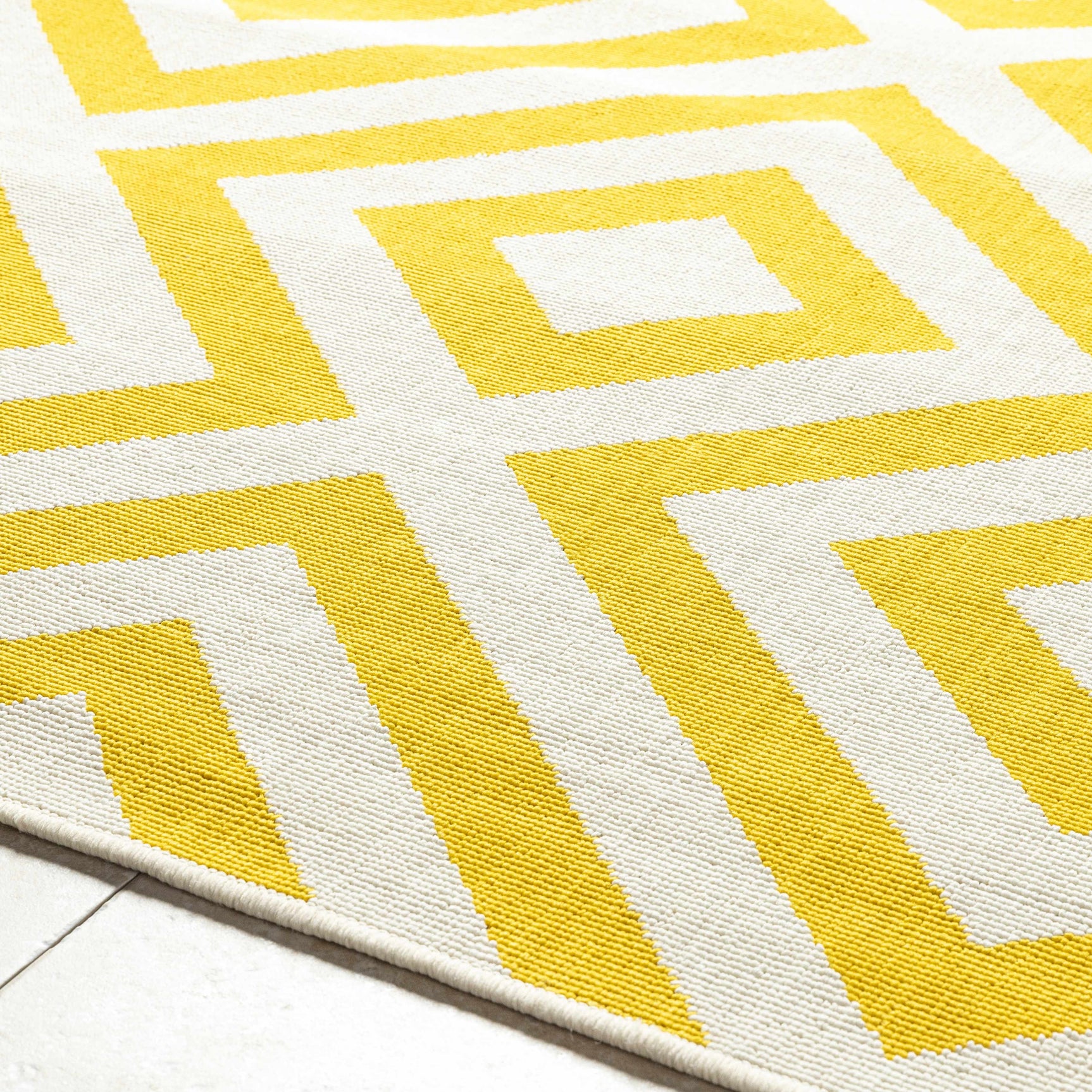 Spilsby Yellow Trellis Outdoor Rug - Ornate Home