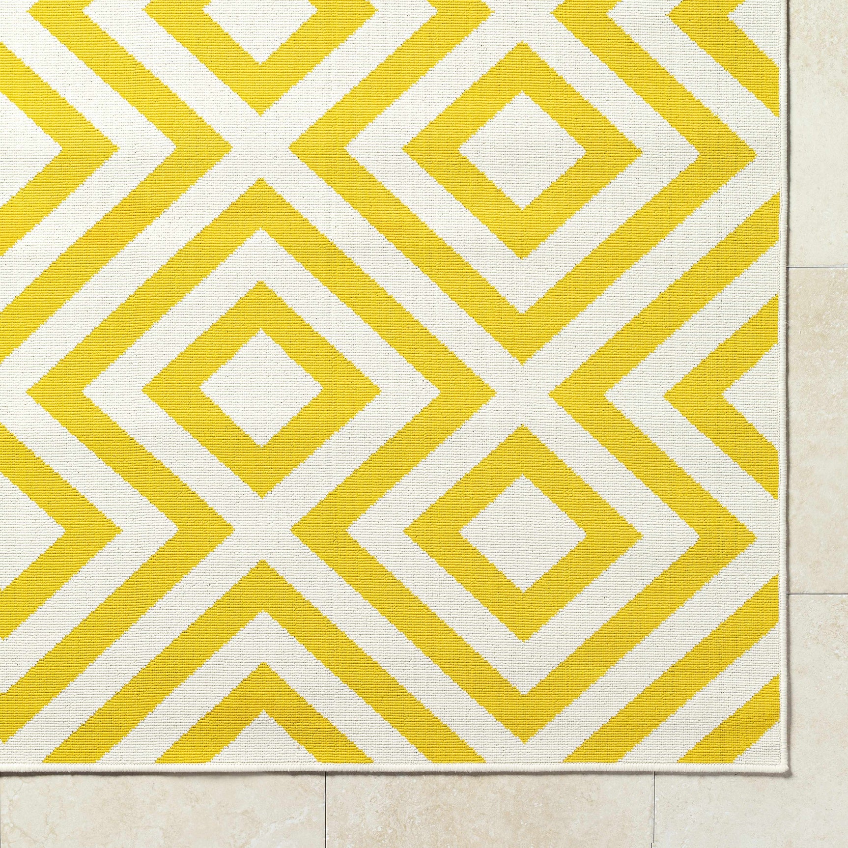 Spilsby Yellow Trellis Outdoor Rug - Ornate Home