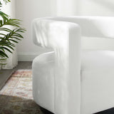 Spin White Cutaway Performance Velvet Swivel Armchair - Ornate Home