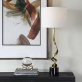 Spiraling Brass Cordless Buffet Lamp - Ornate Home