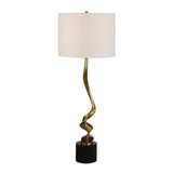 Spiraling Brass Cordless Buffet Lamp - Ornate Home