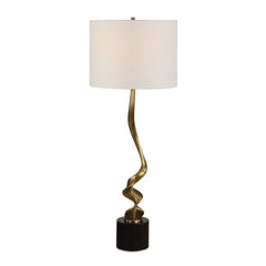 Spiraling Brass Cordless Buffet Lamp - Ornate Home