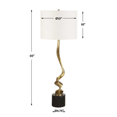 Spiraling Brass Cordless Buffet Lamp - Ornate Home