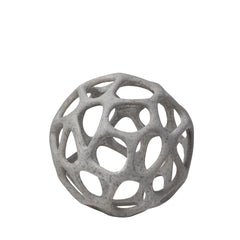Spiro Off-White 5.9"H Hollow Decorative Orb - Ornate Home