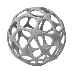 Spiro Off-White 7.3"H Hollow Decorative Orb - Ornate Home